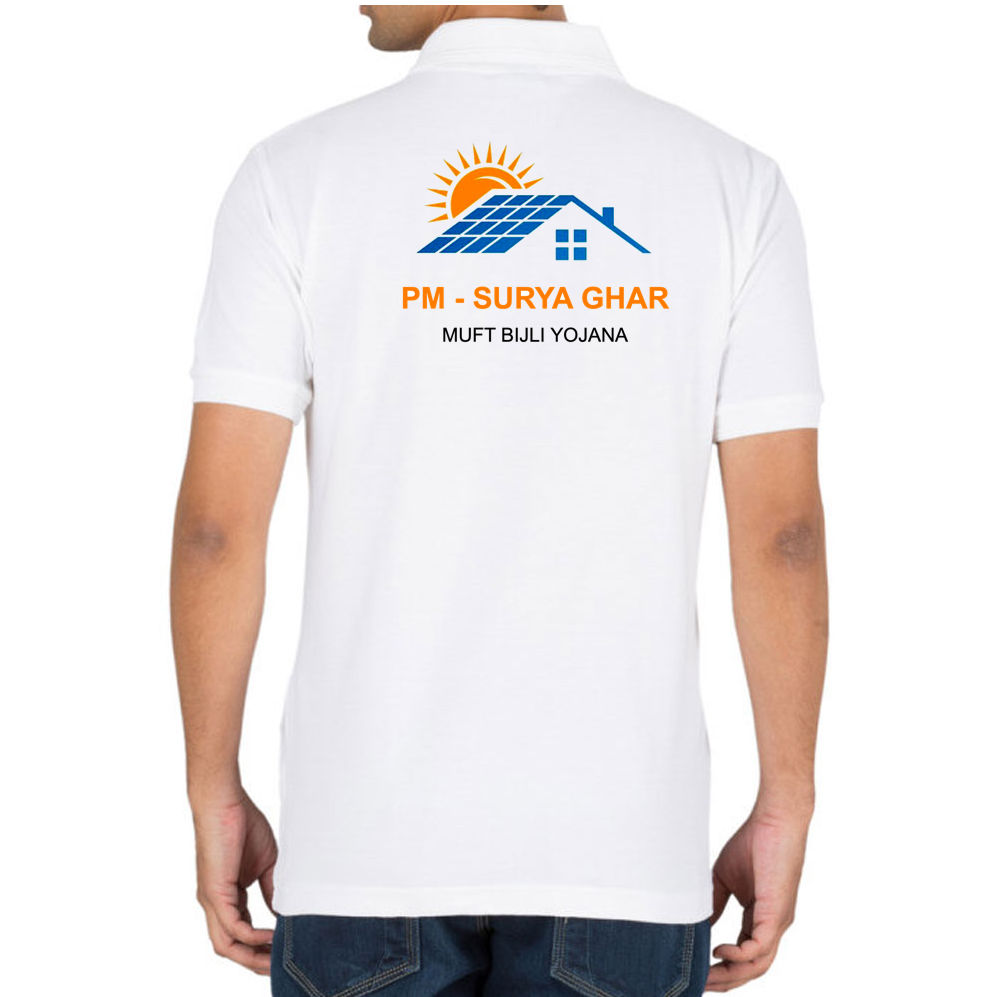 PM Surya Ghar Muft Bijli Yojana Collar T-Shirt: For CSC VLE Field Staff