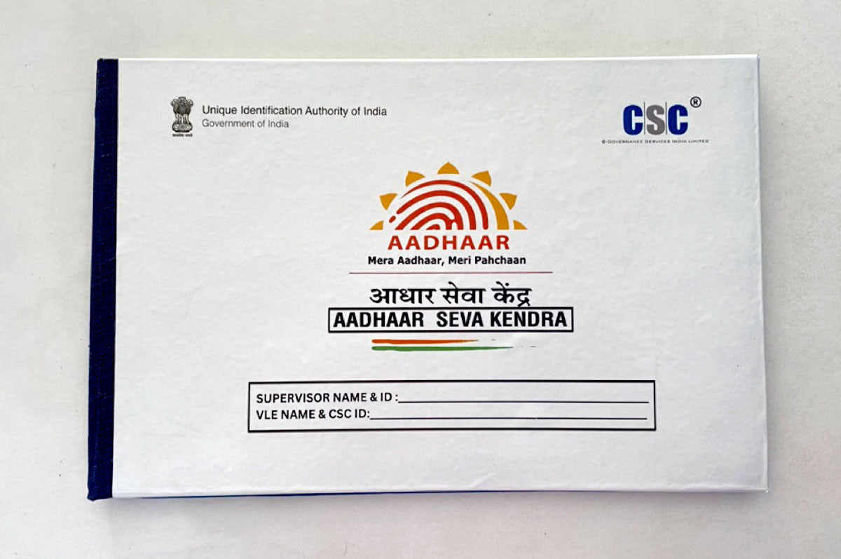 CSC Uidai Aadhaar Seva Kendra (UCL) Enrollment & Update Registers