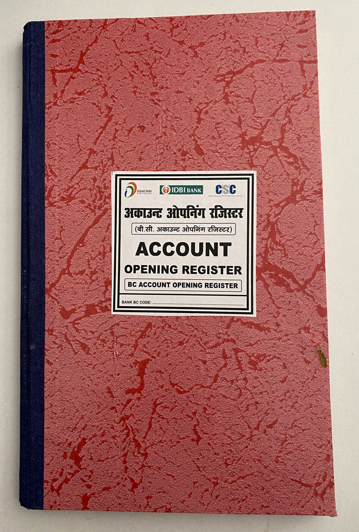 CSC IDBI Bank BC Account Opening Register