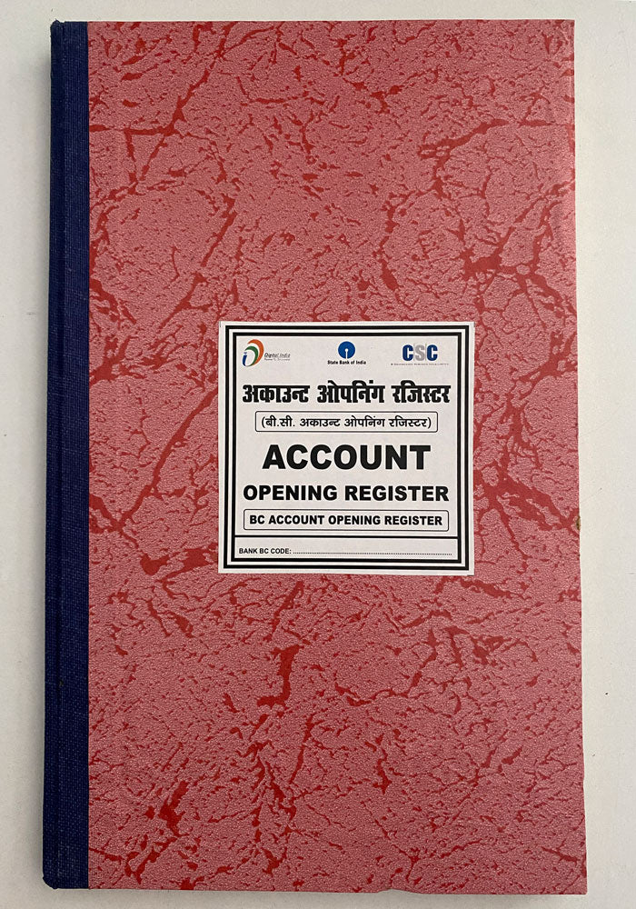 CSC State Bank of India (SBI) BC Account Opening Register