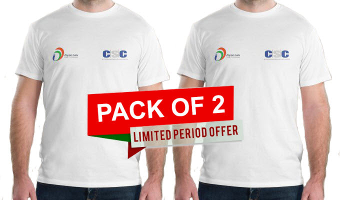 CSC Digital India Collar T shirt pack of 2